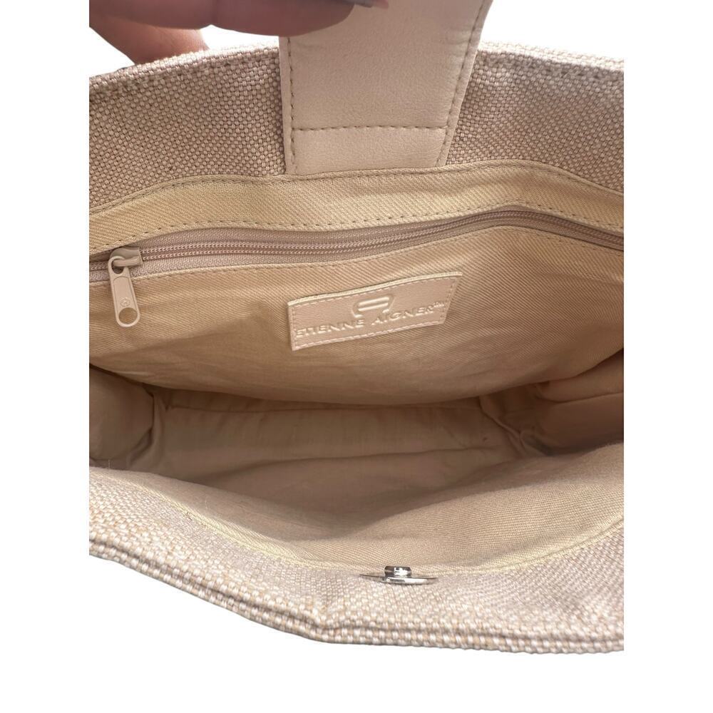 Etienne Aigner Canvas & Leather Tote Bag – Elegant Neutral Tones - Picture 6 of 6